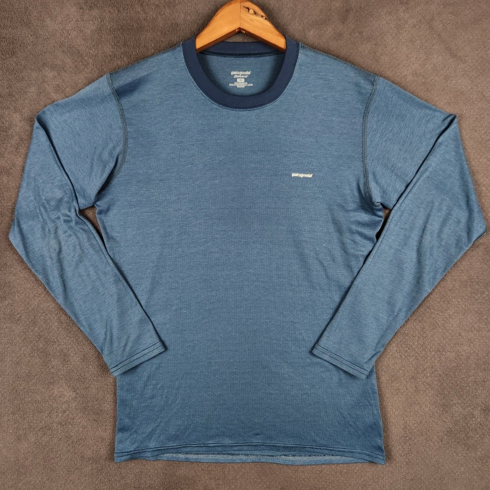 Vintage Patagonia Capilene Base Layer Mens Medium Blue Long Sleeve Crew 44602